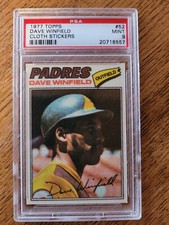 1977 Topps Cloth Stickers #52 Dave Winfield PSA 9 MINT **FREE SHIPPING**