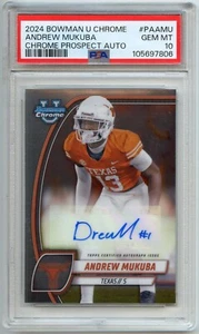Andrew Mukuba rookie 2024 Bowman U Chrome #PAAMU Chrome Prospect Auto PSA 10 - Foto 1 di 3