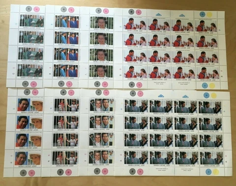 6 FULL SHEETS Sierra Leone 1991 1387-94 - QE2 BDay - Set of Sheets - MNH Cover