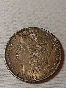 1881 $1 Morgan Silver Dollar - STUNNING  EYE APPEAL TONING - AU++ M/160   - Picture 1 of 5