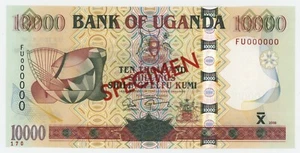 Uganda 10000 Shilingi 2009 Pick 45.s UNC billete sin circular espécimen - Imagen 1 de 2
