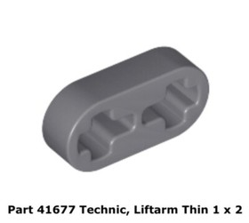 Lego 2x 41677 Dark Bluish Gray Technic, Liftarm Thin 1 x 2 10236 Ewok Village