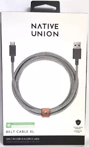 Native Union - 10' USB Type C-to-USB Type A Cable - Zebra OPEN BOX - Picture 1 of 3