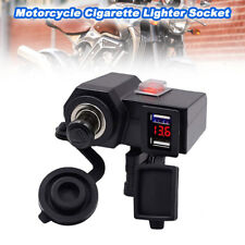 Motorcycle Cigarette Lighter Socket Phones Dual Black Power Plug GPS Waterproof