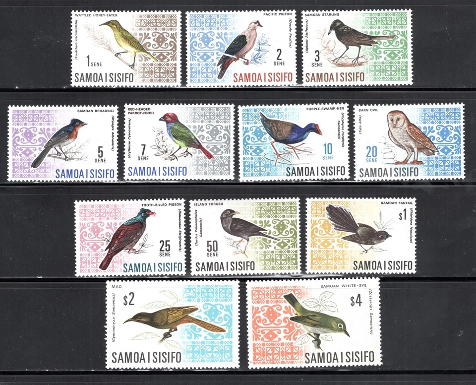 Sello de Samoa Scott #265-274B, pájaros, 1s a $4 juego completo de 12, MNH, SCV $61 Foto 1 de 1