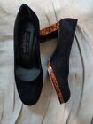 RUSSELL &BROMLEY for STUART WEITZMAN Black Suede and Tortoiseshell Style...