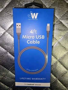 Just Wireless 4 ft Micro USB Cable for Android Devices - Picture 1 of 2