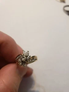 DAMEN 14KT GOLD DIAMANT VERLOBUNGSRING HOCHZEITSBAND - Bild 1 von 5