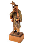 Vintage Anri Town Crier Man With Lantern Wood Carved Figurine Italy 1950-60s
