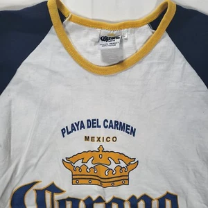 Corona Extra Herren T-Shirt Large (evtl. Medium) weiß Rundhals blau Ärmel - Bild 1 von 9