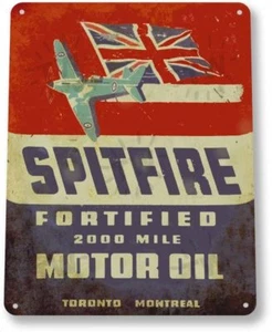 Spitfire Motor Oil Garage Auto Vintage Retro Rustic Ad Wall Decor Metal Tin Sign - Picture 1 of 4