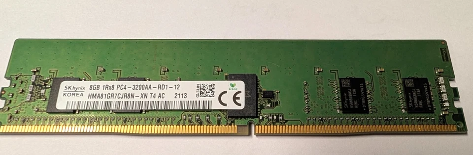 1 x 8GB DDR4 Server Workstation Hynix Ram 1Rx8 PC4-3200AA not for standard PC - Image 1 of 1