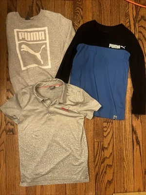 Lote de 3 camisas Puma para niños jóvenes talla mediana (10/12) manga larga, sudadera, polo SS Foto 1 de 4