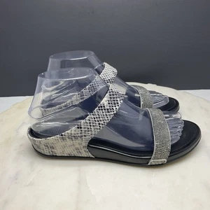 Fitflop Banda Crystal Sandals Womens 7 Wedge Slide Snake Print Embellished - Picture 1 of 11