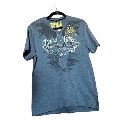 Men's Buffalo David Bitton Blue Short Sleeve Tee Shirt Size Medium - Image 1 of 4