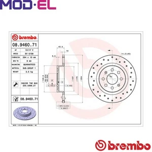 2x BRAKE DISC 08.9460.71 FOR ABARTH PUNTO/GRANDE 955A8/199A8.000 1.4L 4cyl PUNTO - Picture 1 of 7