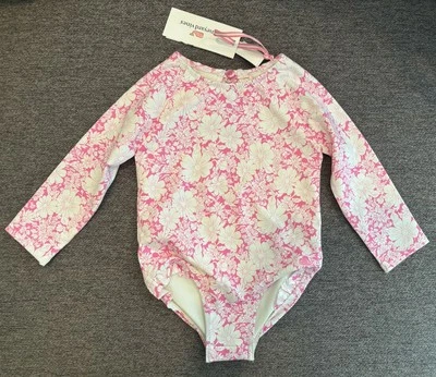 NWT Vineyard Vines Long Sleeve Swimsuit Soleil Ditsy Pink Floral 12-18 Months - Image 1 of 3