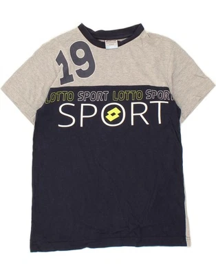 LOTTO Boys Graphic T-Shirt Top 11-12 Years Grey Colourblock Cotton BN10 - Image 1 of 3