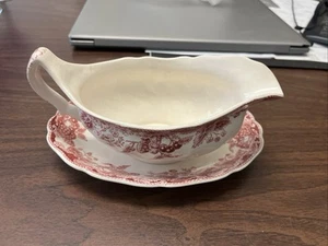Strawberry Fair Pink, Johnson Brothers Garvey Bowl With Tray Vintage - Picture 1 of 6