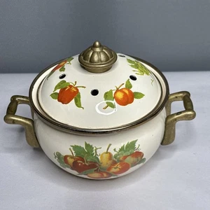 Vintage Emaille Potpourri Simmertopf mit Deckel 5,5" guter Zustand - Bild 1 von 5