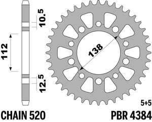 Corona PBR en Ergal Duro para HONDA 600 HORNET (Mod.520) 2007-2012 43T - Imagen 1 de 3