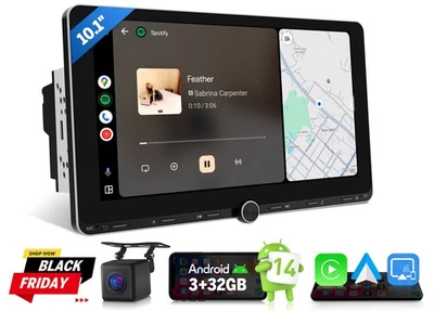 Eonon Android 14 Car Stereo Head Unit 10.1" IPS Touchscreen Apple CarPlay Radio - Image 1 of 4