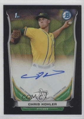 2014 Bowman Prospect Chrome Black Wave Refractor /50 Chris Kohler #BCAP-CK Auto - Image 1 of 2