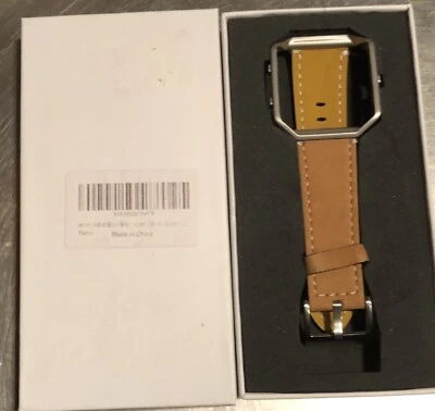 Fitbit Blaze Accessory Replacement Leather Wrist Band & Frame Tan/Brown Unused! - Image 1 of 4