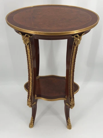 Vintage Maitland and Smith? French Gold Guilt Goat Accented Inlay Table Cover