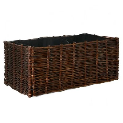 Hochbeet Weide Kräuterbeet Pflanzbeet Blumenkasten 100x40x40cm mit Pflanztasche - Bild 1 von 4