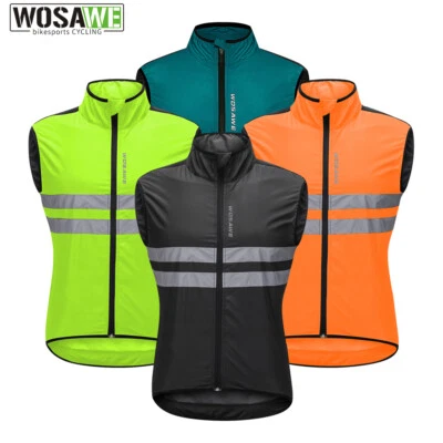 WOSAWE Mens Windproof Cycling Gilet Reflective Vest Cooling MTB Bike Running - Image 1 of 4