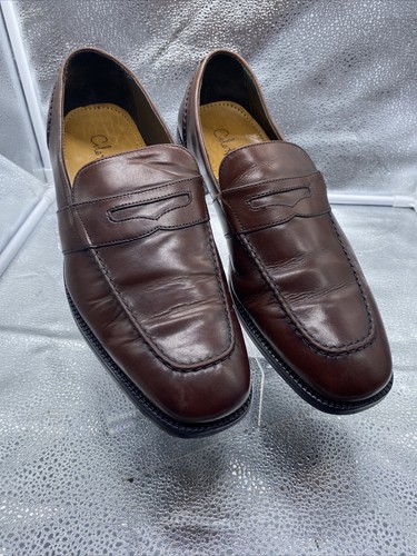 NIKE Mocassini penny da uomo marroni in pelle taglia 10 5 CH1 spedizione gratuita!