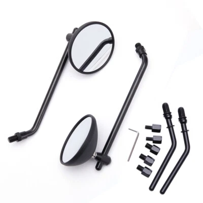 Espejos retrovisores laterales de vástago largo negros para motocicleta Yamaha V Star VMAX Royal Star Bobber Foto 1 de 4