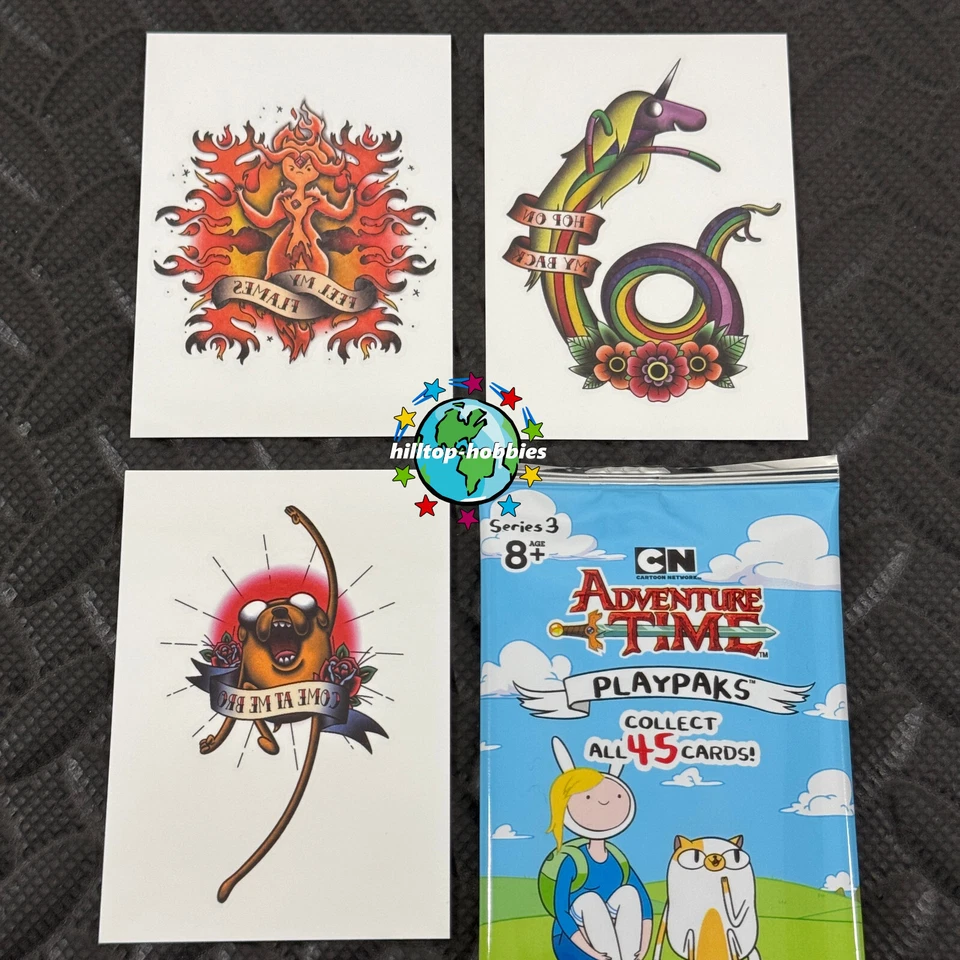ADVENTURE TIME SERIES 3 COMPLETE 3-CARD TATTOO SET+WRAPPER CRYPTOZOIC 2024 🔥 - Image 1 of 1