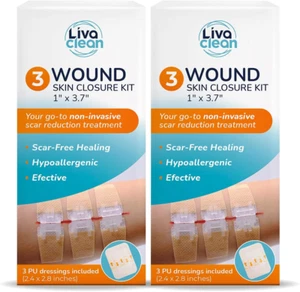 (6 CT) 1 X 3.7” Wound Closure Strips - Zip Stitch Wound Closure Kit - Butterfly - Picture 1 of 12