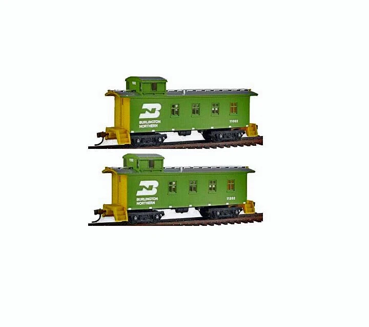 HO WALTHERS 932-27563 30' 4-WINDOW CABOOSE CB&Q STYLE 2PK BURLINGTON NORTHERN BN - Image 1 of 1