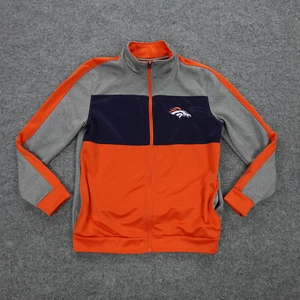 Denver Broncos Jacket Boys Large Zip Orange NFL Football Logo Track Sweatshirt - Picture 1 of 17