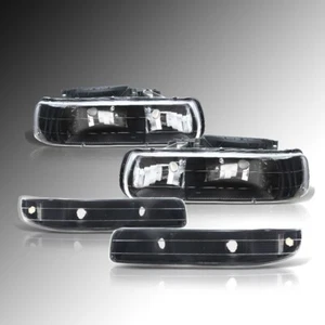 FOR CHEVY SILVERADO SUBURBAN TAHOE CLEAR CHROME HEADLIGHTS CORNER 4 PIECES SET - Picture 1 of 6