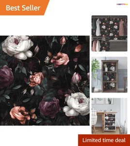 Removable Dark Floral Wallpaper - DIY Self-Adhesive Black Rose for Home Decor - Picture 1 of 11