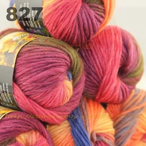 SALE LOT 6 Skeins x 50gr NEW Chunky Colorful Hand Knitting Scores Wool Yarn 827 - Picture 1 of 15