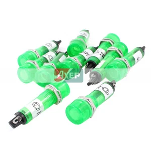 A● 10Pcs DC 24V Green Light Signal Indicator Lamp Bulb 2 Terminal Solder - Picture 1 of 2