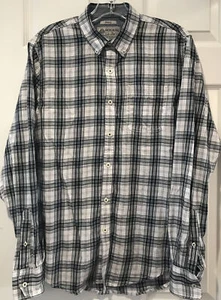 American Rag Men's Size Small Long Sleeve Button Down Plaid Shirt Navy/White - Picture 1 of 8