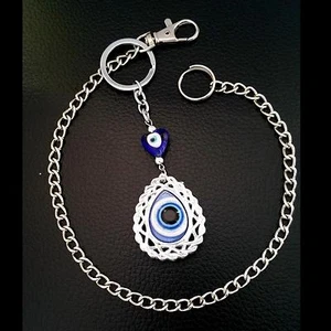 Collana Pantaloni Portachiavi Boncuk NAZAR Occhio Blu Turco Sguardo Maligno - Picture 1 of 1