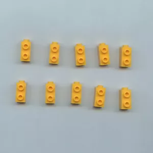 LEGO x 10 Bright Light Orange Brick, Modified 1 x 1 x 1 2/3 with Studs on Side - Picture 1 of 1