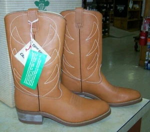 Double H Men's STEEL TOE Vintage Tan Leather Western Work Farm Boot #1501 7EE - Picture 1 of 4