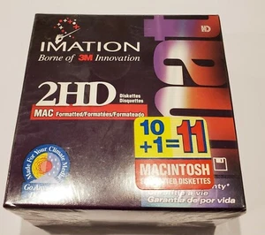 3M High Density DS HD Diskettes Macintosh Formatted Disk NIP Factory Sealed - Photo 1/5