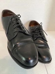 Scarpe eleganti derby Cole Haan da uomo 9D in pelle nera punta a punta made in USA vintage - Foto 1 di 16