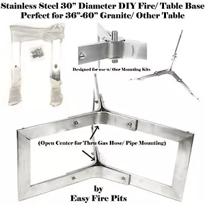 BASE304-2PK HÁGALO USTED MISMO 304 ACERO INOXIDABLE EXTERIOR 30" 2 BASES DE MESA para pozo de fuego/mesa - Imagen 1 de 3