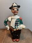 Vintage ceramic1 eyed pirate liquor decanter W/Gun,skull&crossbones Hat,gun,pipe