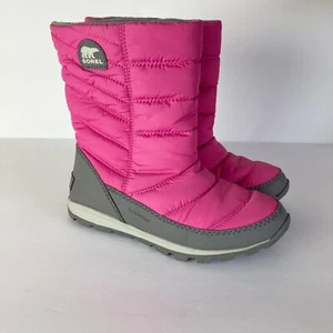 Sorel Whitney wasserdichte Winterstiefel zum Überziehen rosa und grau Mädchen Größe 3 - Bild 1 von 9